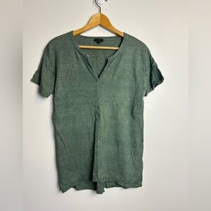 Talbots Green Knit Top 100% Linen size‎ S Minimalist Natural old Money summer